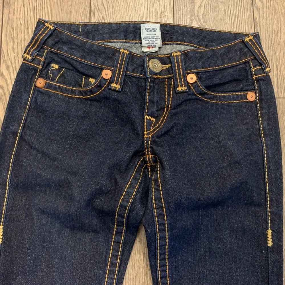 True Religion Straight Leg Dark Blue Denim Jeans - Picture 4 of 14